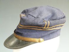 French WW1 officer's képi hat in soft blue cloth