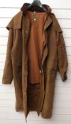 Ben Nevis gentleman's full length brown waxed jacket, size L.