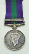British Army General Service Medal with clasp for S.E. Asia 1945-46 named to 14736766 Gunner A S