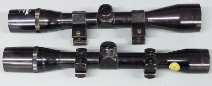 Two Original rifle scopes Model 20 2.5x32 and Model 12 4x40, both with scope mounts.