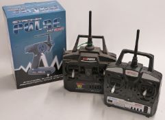 Etronix Pulse EX2 sport radio control transmitter in original box together with Art-tech E-fly and