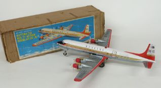 Japanese tinplate battery operated Automatic Multi-Action Seven Seas Douglas DC-7C Venus, 303, in