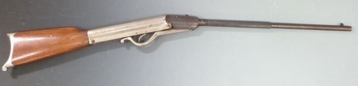 Friedrich Langenhan Gem .25 air rifle with adjustable trigger, chromed butt plate and grip and