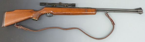 Weihrauch HW77 .22 air rifle with chequered semi-pistol grip, adjustable trigger, raised cheek
