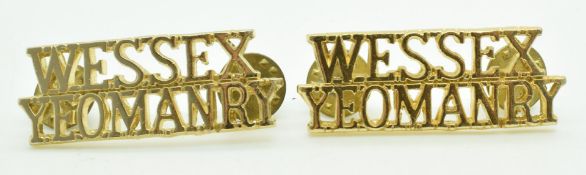 British Army pair of Wessex Yeomanry 'Staybrite' shoulder titles