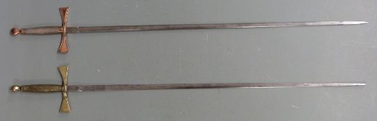 Two Masonic swords, one marked Kenning, the other probably the same but mark rubbed, L88cm