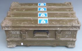 An aluminium military first aid Laycon box, W 60 x D 40 x H 26cm
