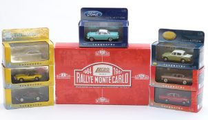 Eight Lledo Vanguards 1:43 scale diecast model vehicles and vehicle sets including Rallye Monte