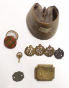 Four Royal Air Force badges including WW2 economy example, horse's hoof 'Swallow 1922' to plaque etc