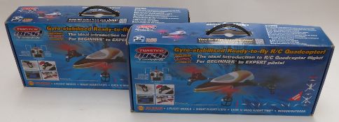 Two Twister Quad ready to fly Gyro-stabilised radio controlled Quadcopters, both in original boxes.