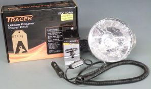Light Force hunting lamp together with a Deben Tracer Lithium Polymer 12V 10Ah Power Pack and LED