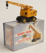 Dinky Toys diecast model Coles Mobile Crane with yellow body and black chassis, 971, in original