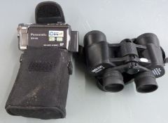 Panasonic SDR-H86 video camera and a pair of Opticron Class 3 8x42 binoculars