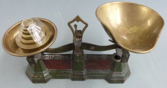 Fairbanks Birmingham 19th or early 20thC cast iron kitchen or similar scales, together with a set of