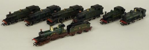 Seven Hornby, Airfix, Lima and other 00 gauge GWR locomotives including Lord of The Isles.