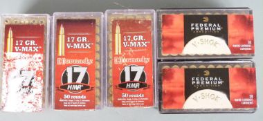 Two-hundred-and-fifty .17 HMR rifle cartridges including Hornady, Federal Premium etc PLEASE NOTE