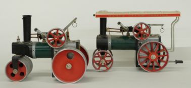 Two Mamod live steam engines Roller SR1A and Tractor TE1A.