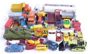 Thirty Corgi, Dinky, Matchbox, Tonka and similar diecast model vehicles including Commer Police Van,