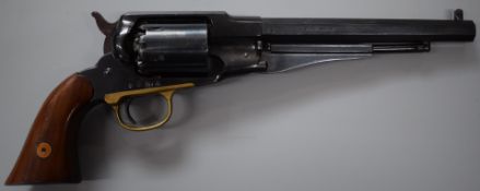 Italian Navy Arms Company .44 six-shot single action percussion revolver with brass trigger guard,