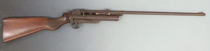 Webley Service Mk II .22 air rifle with interchangeable barrel, chequered grip and adjustable pop-up