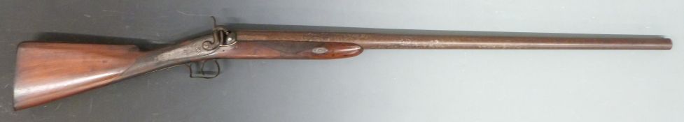 Sharman West Berry of Woodbridge 8 bore percussion hammer action muzzle loading live pigeon gun with