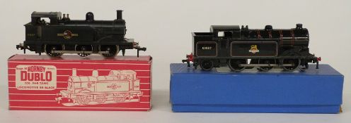 Two Hornby Dublo 00 gauge BR Tank Locomotives 3-rail EDL17 0-6-2 69567 31017 and 2-rail 0-6-0 31337,