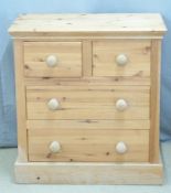 A pine chest of two over two drawers, W80 x D45 x H86cm