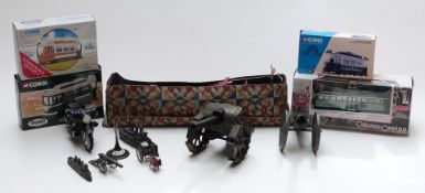 A collection of diecast model vehicles including Corgi Original Omnibus Company, Tramway etc some in