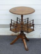 A 19thC mahogany revolving library table, D46 x H70cm