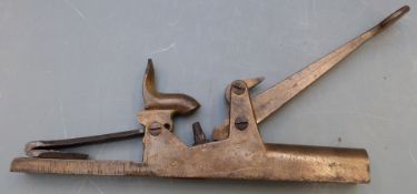 Brass percussion alarm gun, 21.5cm long.