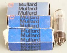 Four electronic valves, three in Mullard boxes, two numbered EL34 to ends