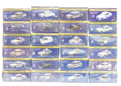 Twenty-four Alas Editions Best Of British Police Cars 1:43 scale diecast model police cars, all