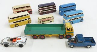 Nine Corgi, Dinky, Dinky Supertoys and Matchbox diecast model vehicles including Leyland Octopus,
