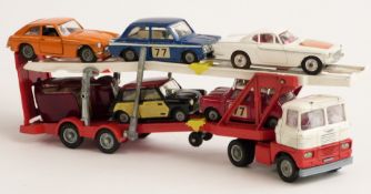 Corgi Toys diecast model Gift Set 41 Car Transporter with 6 Cars comprising MGC GT, Sunbeam Imp,