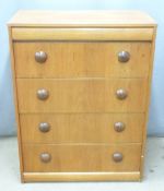 Retro Eon chest of five drawers, W84 x D44 x H111cm