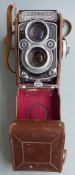 Rolleiflex 3.5F TLR camera with Carl Zeiss Planar 1:3.5 f=75mm lens, in original leather case with