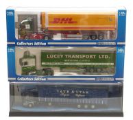 Three 1:50 scale diecast model lorries Universal Hobbies Collectors Edition Scania 5618A and Iveco