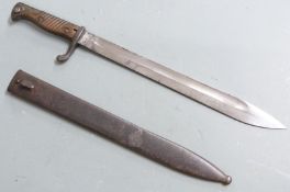 German Seitengewehr 1898/05 pattern 'butcher's knife' with trimmed muzzle ring and flashguard,