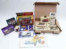 Ten Dinky, Matchbox, Lledo and Corgi diecast model vehicles including Merryweather Marquis Fire