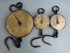 Three circular Salter's spring balances, one being a No20T