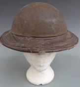 Royal Naval WW2 steel Brodie helmet with DSARN to front