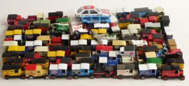Approximately 100 Dinky, Corgi and Matchbox diecast model vehicles including Chipperfield Circus