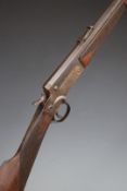 Lincoln Jeffries .300 rook hammer action rifle with chequered grip and forend, pop-up adjustable
