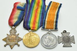 British Army WW1 medal trio comprising 1914/1915 Star, War Medal and Victory Medal named to 18834