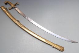 19thC style sword with brass grip and guard, by Webb of Old Bond Street, London, with 71cm