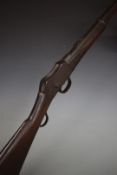 Enfield Martini action .577/ 450 carbine rifle with stock stamped 'II' '2' 'R M Enfield' and 'WD'