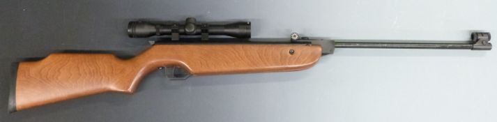 Cometa 300 .22 air rifle with semi-pistol grip, raised cheek piece and Hawke 4x32 scope, serial