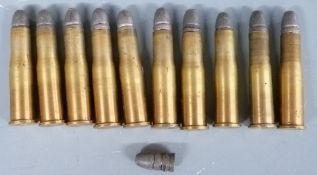 Ten 11.43x55R Turkish Peabody rifle cartridges PLEASE NOTE THAT A VALID RELEVANT FIREARMS/SHOTGUN
