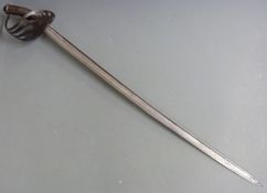 French 1890 pattern Chilean cavalry sword made at Châtellerault and initialled J.H.Arms of Chile