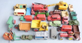 Twenty-five Dinky Toys and Dinky Supertoys diecast model commercial, agricultural and military